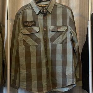 Harley Davidson long sleeve flannel shirt button down
